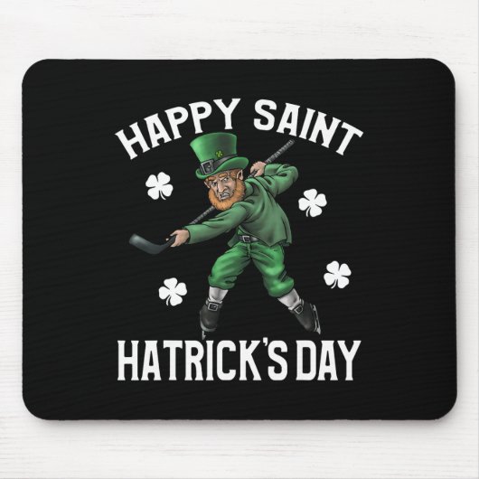 Happy Saint Hatricks Day St Patrick's Day Hockey L Muismat (Voorkant)