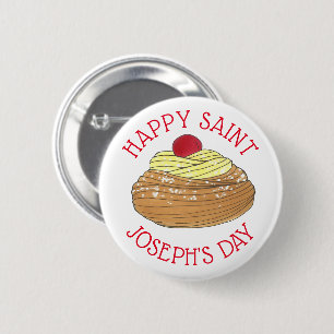 Happy Saint Joseph's Day Italiaanse banketbakkersp Ronde Button 5,7 Cm