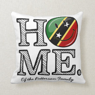 Happy Saint Kitts Flag House Warmer Kussen