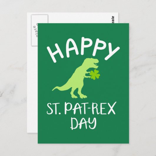 Happy Saint Pat Rex Day St. Patrick's day Briefkaart (Voorkant / Achterkant)