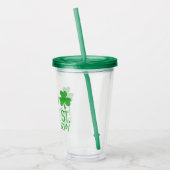 Happy Saint Patrick's Day Green Shamrock Clovers Acryl Drinkbeker (Links)