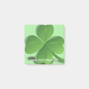 Happy Saint Patricks Day Green Shamrock Post-it® Notes