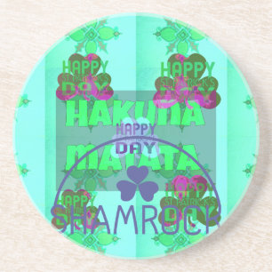 Happy Saint Patrick's Day Hakuna Matata Art Print Zandsteen Onderzetter