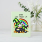 Happy Saint Patrick's Day kabouter Feestdagenkaart (Staand voorkant)