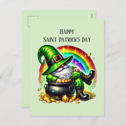 Happy Saint Patrick's Day kabouter Feestdagenkaart (Voorkant / Achterkant)