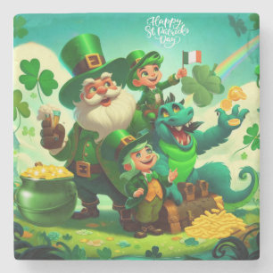 Happy Saint Patrick's Day kleurrijk Stenen Onderzetter