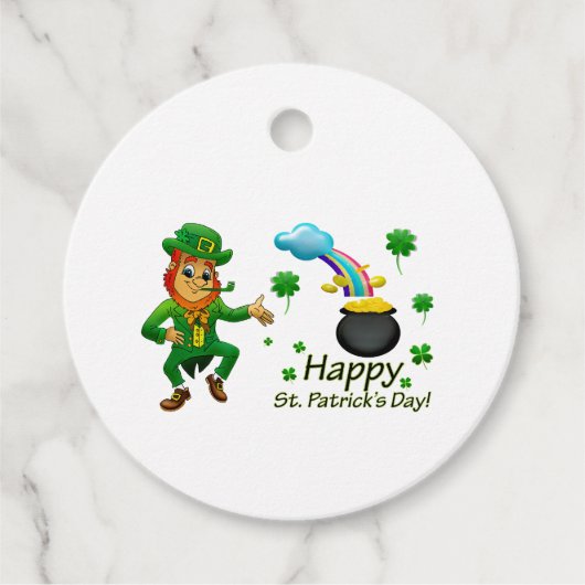 Happy Saint Patrick's Day Leprechaun Rainbow  Bedankjes Labels (Voorkant)
