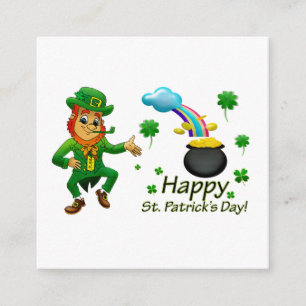Happy Saint Patrick's Day Leprechaun Rainbow Informatiekaartje