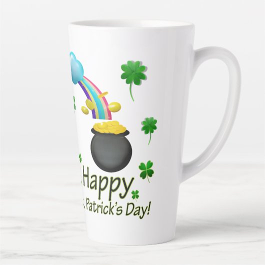 Happy Saint Patrick's Day Leprechaun Rainbow Latte Mok (Rechts)