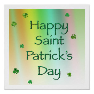 Happy Saint Patrick's Day met Clovers Perfect Poster