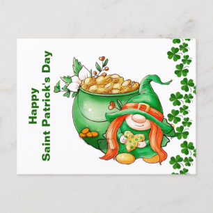  Happy Saint Patricks Day Pot of Gold Gnome Briefkaart