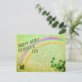 Happy Saint Patrick's Day Pot van Gouden Regenboog Briefkaart (Staand voorkant)