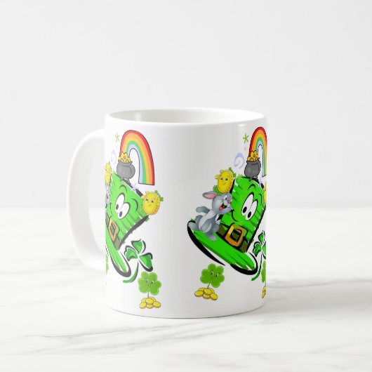Happy Saint Patrick's Day Rabbit Rainbow Mug  (Devant gauche)