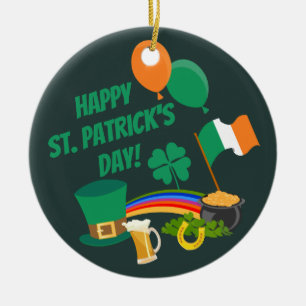 Happy Saint Patrick's Day-symbolen en -tradities Keramisch Ornament