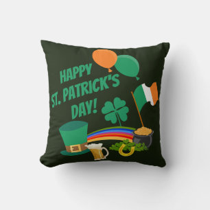 Happy Saint Patrick's Day-symbolen en -tradities Kussen