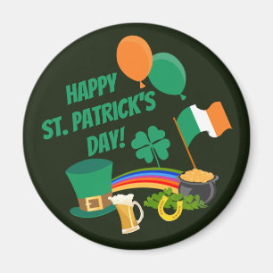 Happy Saint Patrick's Day-symbolen en -tradities Magneet