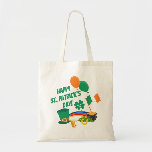 Happy Saint Patrick's Day-symbolen en -tradities Tote Bag (Voorkant)
