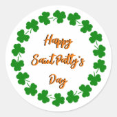 Happy Saint Patty's Day Ronde Sticker (Voorkant)