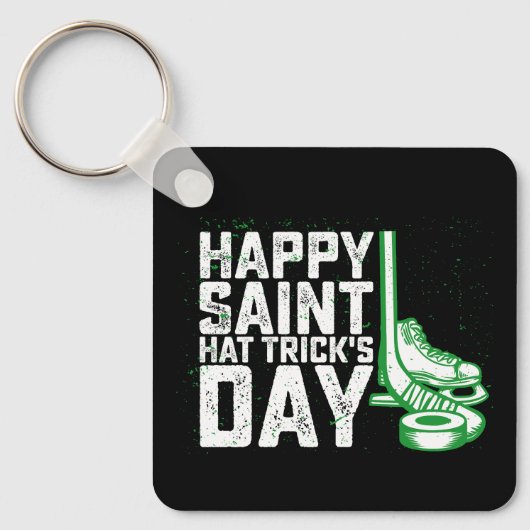 Happy Saint Pet Trick's Day Ice Hockey St Patricks Sleutelhanger (Voorkant)