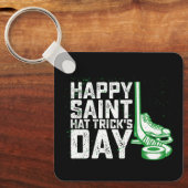 Happy Saint Pet Trick's Day Ice Hockey St Patricks Sleutelhanger (Voorkant)