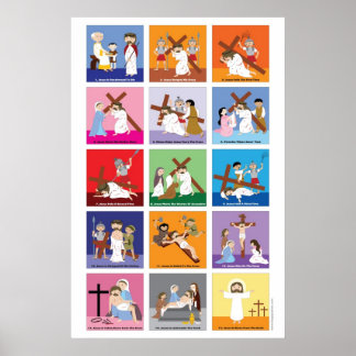 Happy Saints Way of the Cross Poster