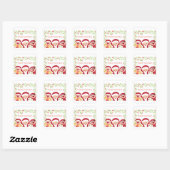 Happy Santa Claus en kinderen Vierkante Sticker (Vel)