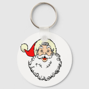 Happy Santa Claus Face Cartoon Sleutelhanger