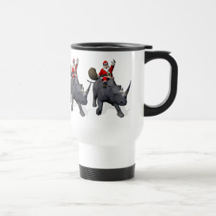 Happy Santa Claus op Rhino Rhinoceros Reisbeker