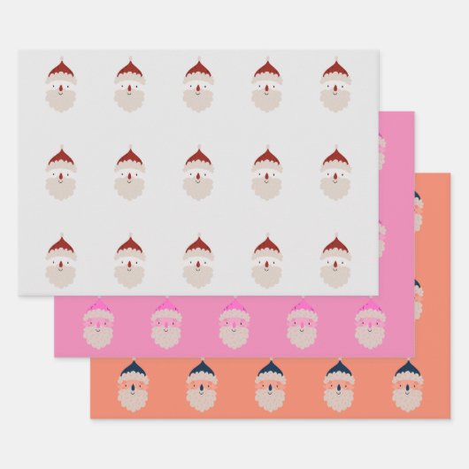 Happy Santa Claus Pattern Wrapping Paper (Set)