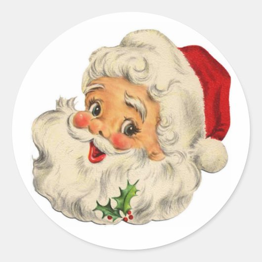  Happy Santa Claus Ronde Sticker (Voorkant)