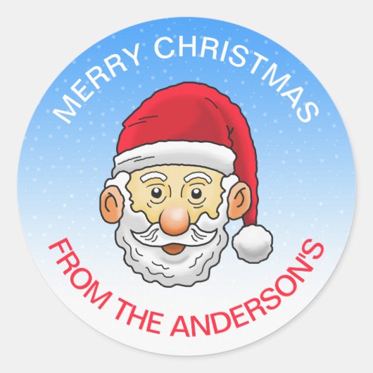 Happy Santa Claus Ronde Sticker (Voorkant)