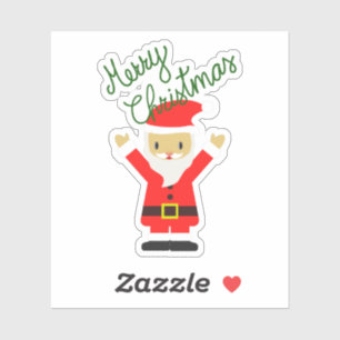 Happy Santa Claus wil je vrolijk kerstfeest toewen Sticker