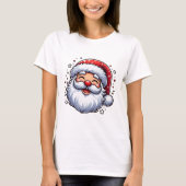 Happy Santa Face voor kerstvieringen T-shirt (Voorkant)