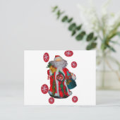 Happy Santa Hohoho Greetings grafische tekstrein d Feestdagenkaart (Staand voorkant)