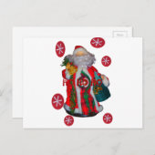 Happy Santa Hohoho Greetings grafische tekstrein d Feestdagenkaart (Voorkant / Achterkant)