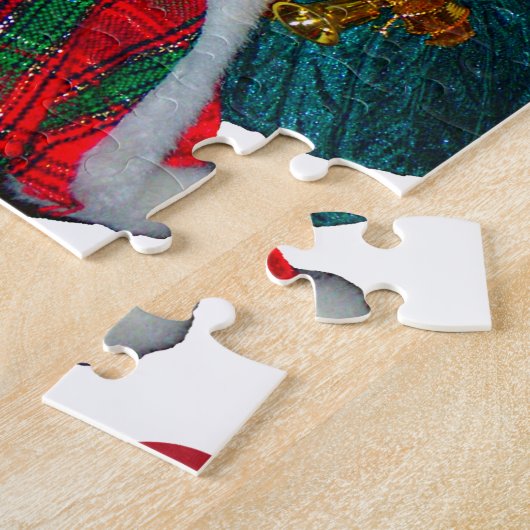 Happy Santa Hohoho Greetings grafische tekstrein d Legpuzzel (Zijkant)