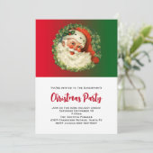 Happy Santa met Holly & Pine Wreath-feestdagen Kaart (Staand voorkant)