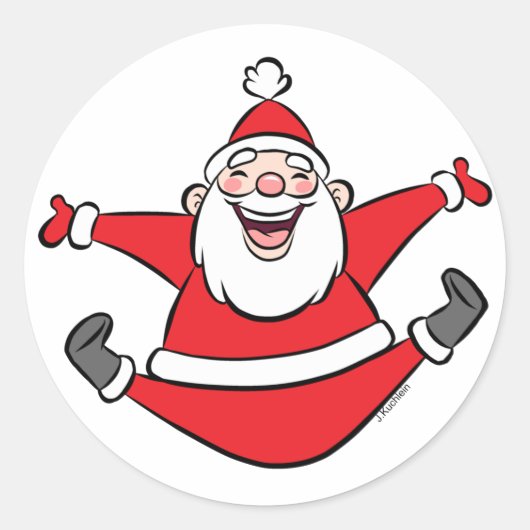 Happy Santa Ronde Sticker (Voorkant)