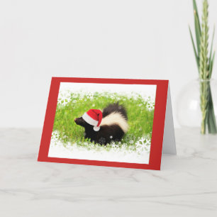 Happy Santa Skunk Kerstmis Feestdagen Kaart