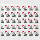 Happy Santa tabby kitten Cadeaupapier (Vlak)