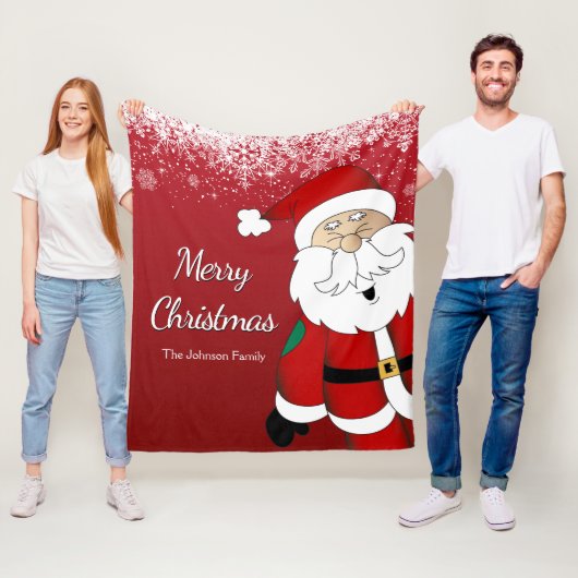 Happy Santa - Vrolijk kerstfeest Fleece Deken (In situ)