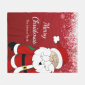 Happy Santa - Vrolijk kerstfeest Fleece Deken (Voorkant (Horizontaal))