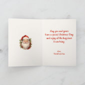 Happy Santa Waterverf Kerstmis Kaart (Binnen)