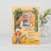 Happy Scarecrow-fotouitnodiging Kaart (Staand voorkant)