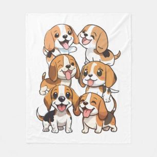 Happy schattige beagle honden fleece deken