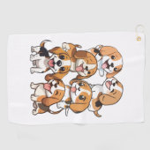 Happy schattige beagle honden golfhanddoek (Horizontaal)