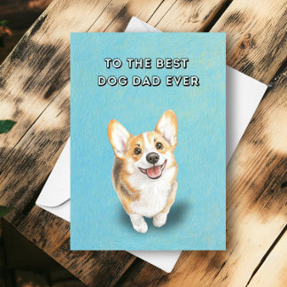 Happy Schattige Corgi Beste Hond Papa Ooit Vaderda Kaart