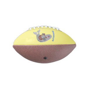 Happy schattige harp seal cartoon illustratie american football