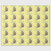 Happy schattige harp seal cartoon illustratie cadeaupapier (Vlak)