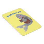 Happy schattige harp seal cartoon illustratie magneet (Rechterzijde)